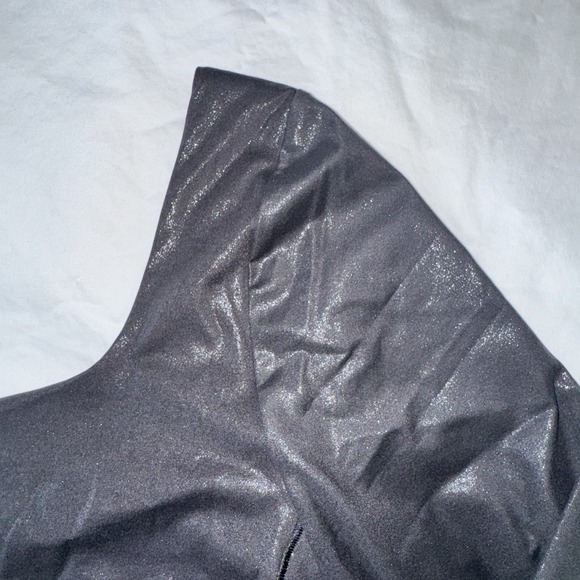 Lululemon Wundermost Square-Neck Black *SHINE* Bodysuit Nulu LS Thong Size L - Picture 8 of 11